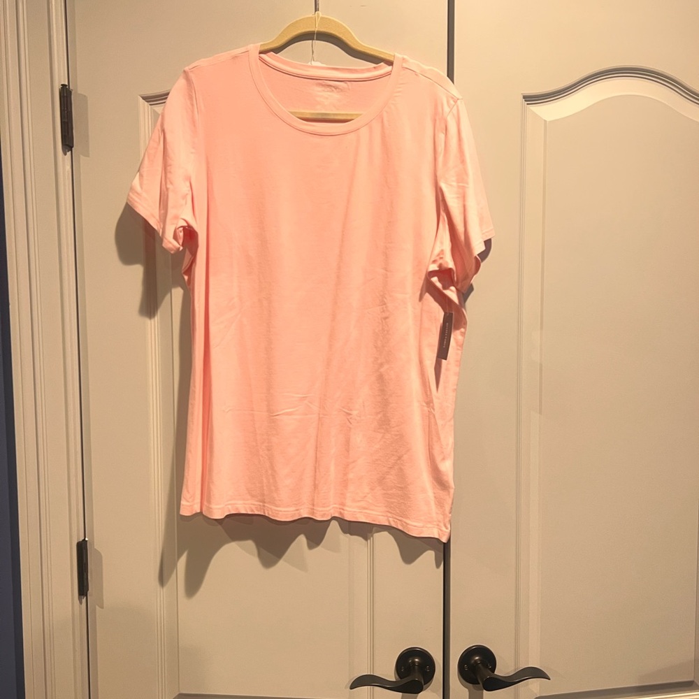 Lord & Taylor Light Pink Short Sleeve Tee